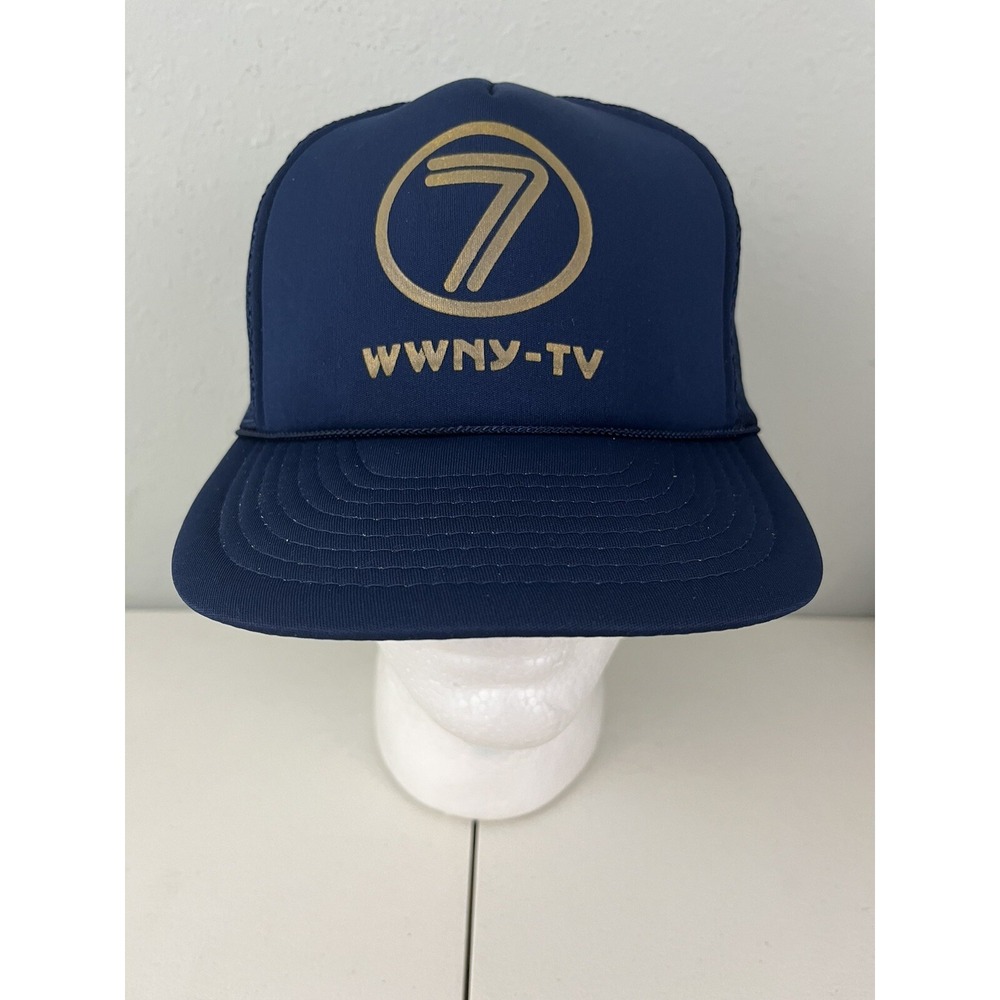 Winner WWNY-TV 7 News Weather Sports Vintage Snapback Hat Navy Blue Trucker